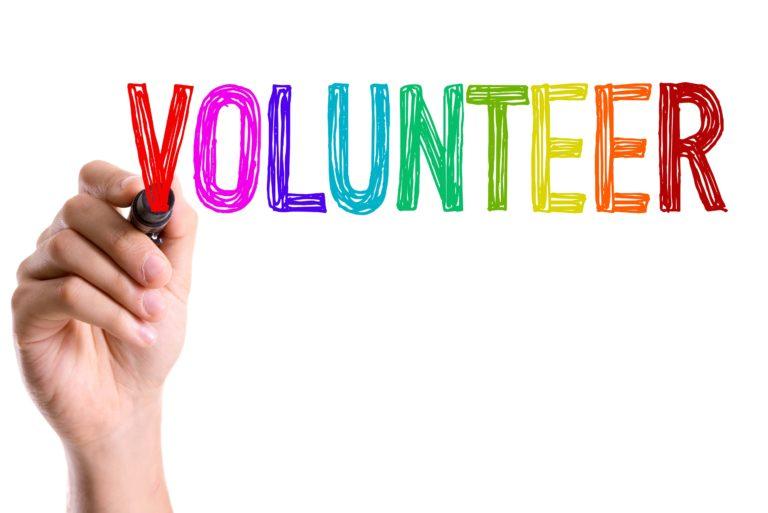 the word Volunteer is displayed