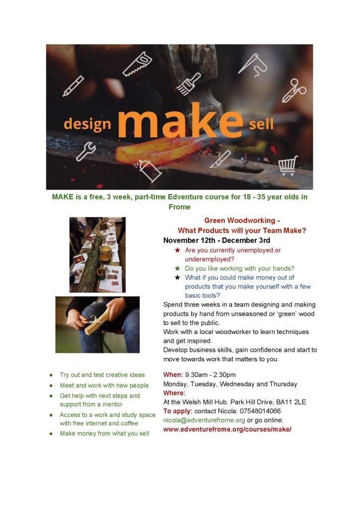 MAKE Course - Green Woodworking - Work Wiltshire