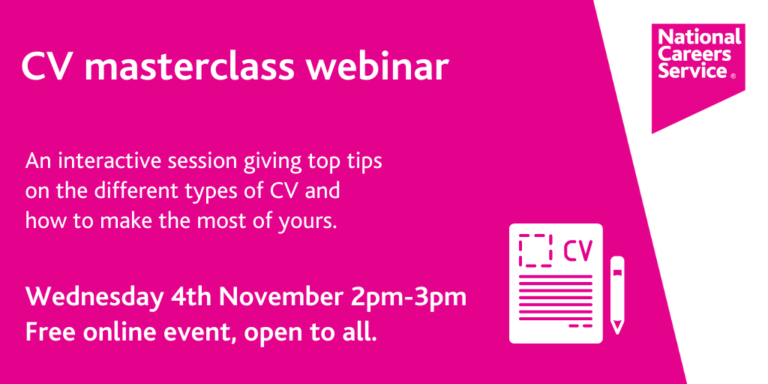CV masterclass webinar banner
